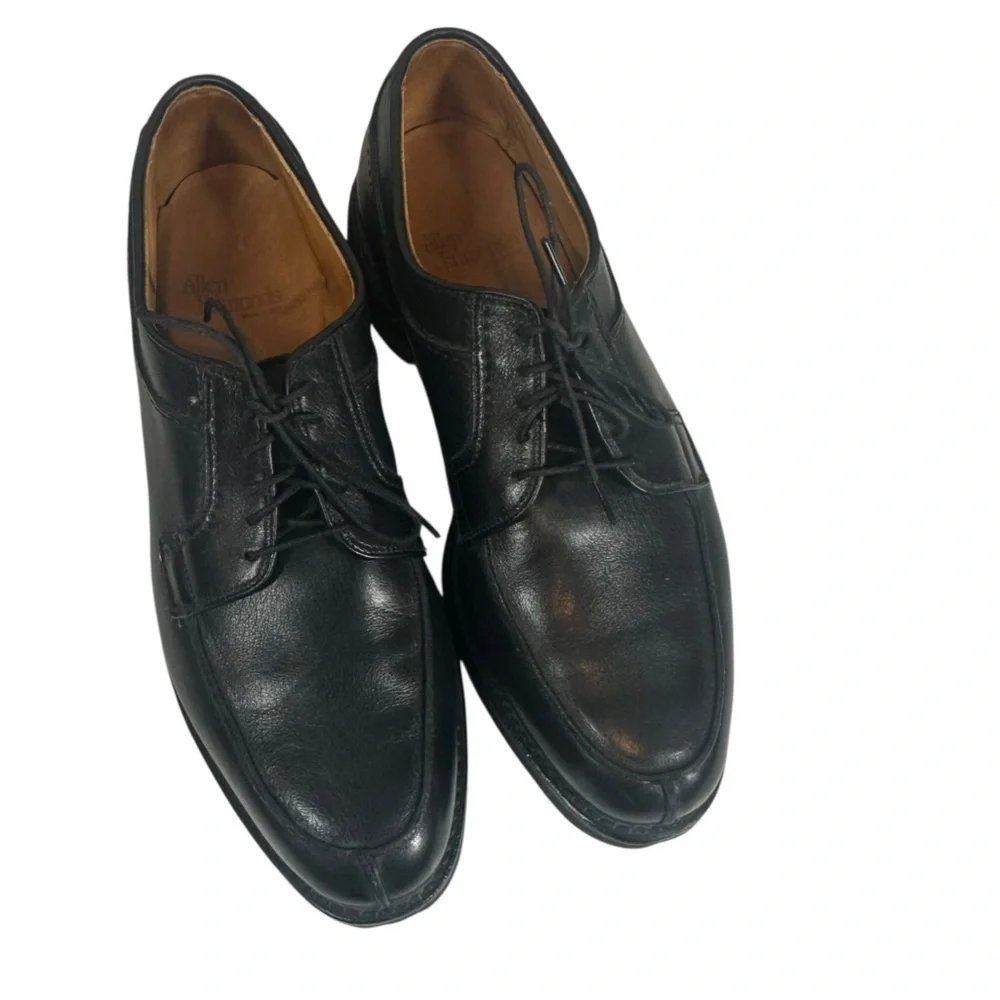 ALLEN EDMONDS Men's 8.5 Stockbridge Black Leather Split toe Lace Up Oxford shoe